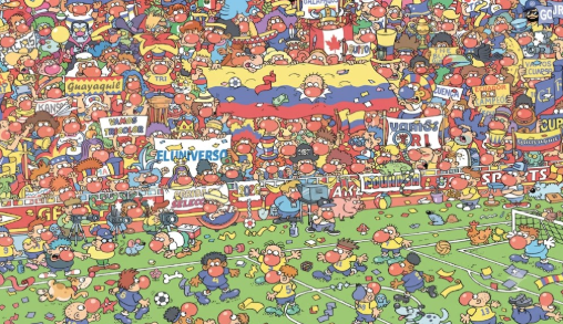 Escenario ilustrado de la Semana 2 con 30 pistas ocultas