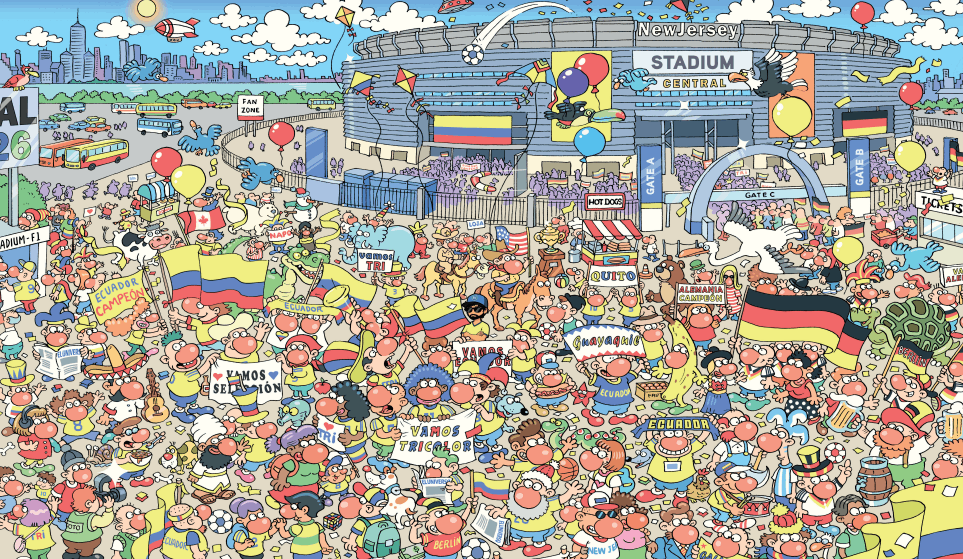 Escenario ilustrado de la Semana 3 con 30 pistas ocultas