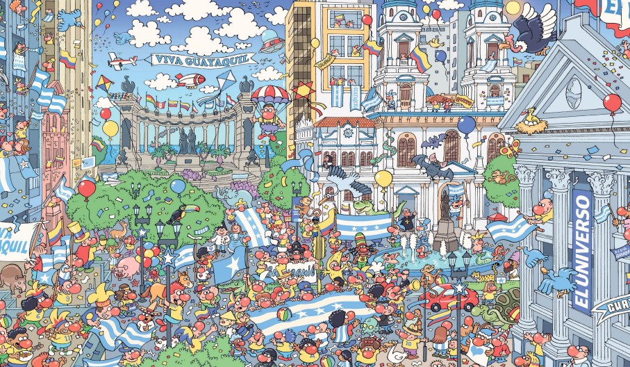 Escenario ilustrado de la Semana 4 con 30 pistas ocultas